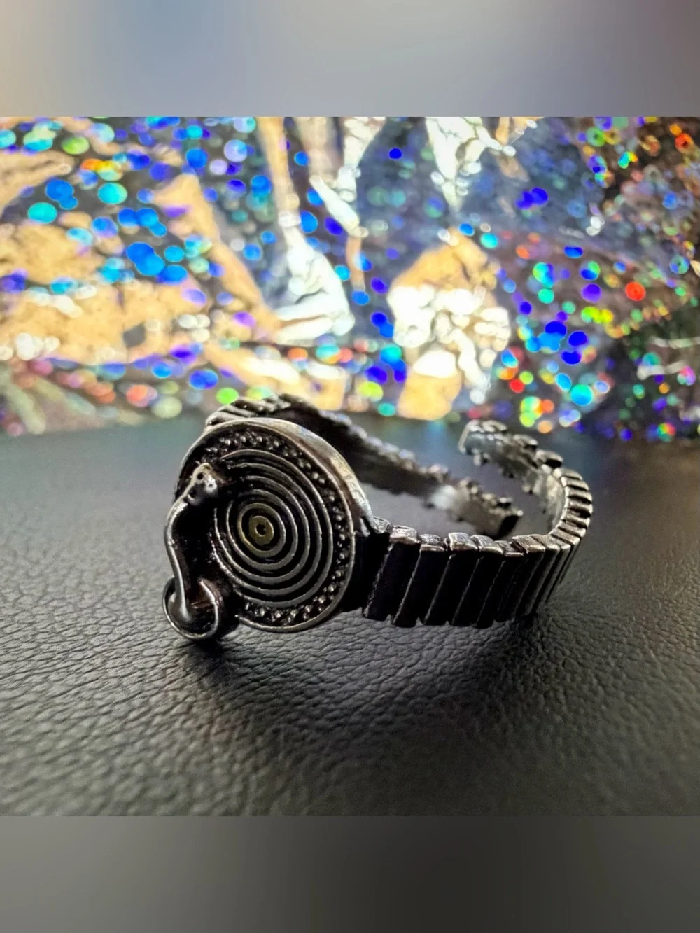 Silver Turntable Vinyl Record Player Ring